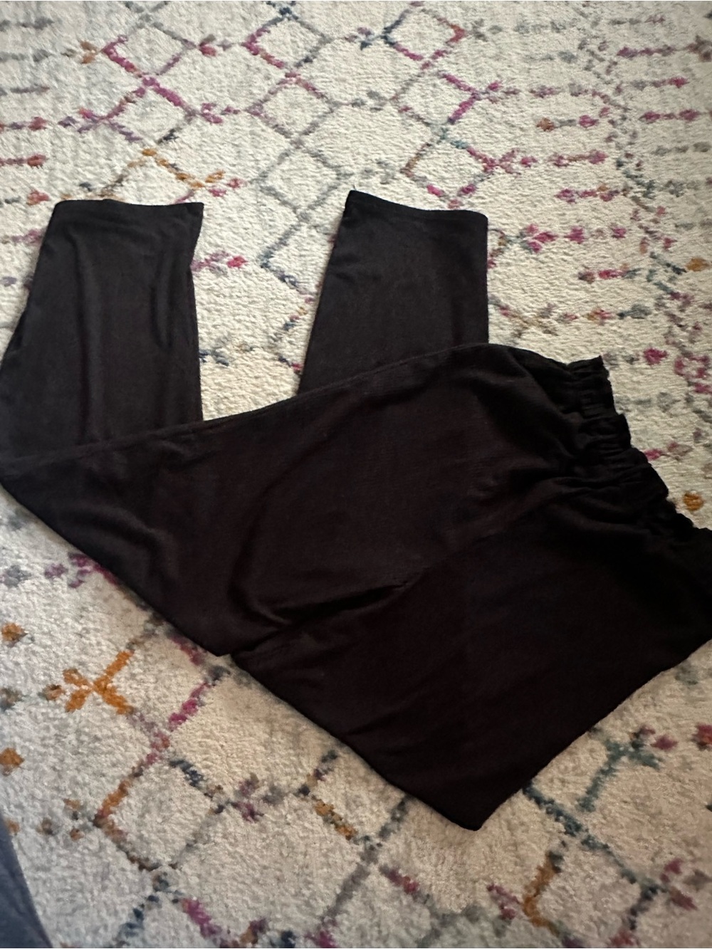 Alya Black Wide-Leg Lounge Pants